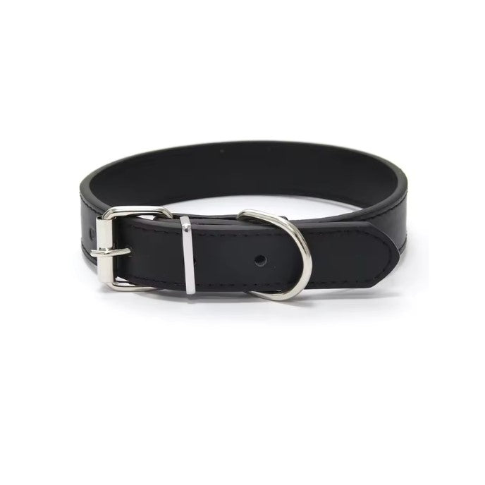 Collare per cani in pelle, tinta unita, regolabile , adatto per cani di taglia media e piccola